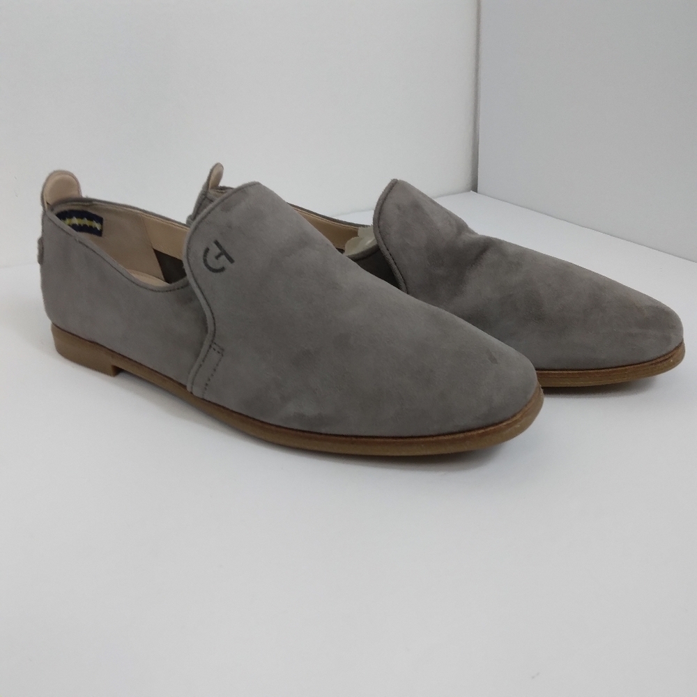 Cole Haan Tacoma Water Resistant Flat Size 6 B Charcoal Suede - Picture 3 of 10